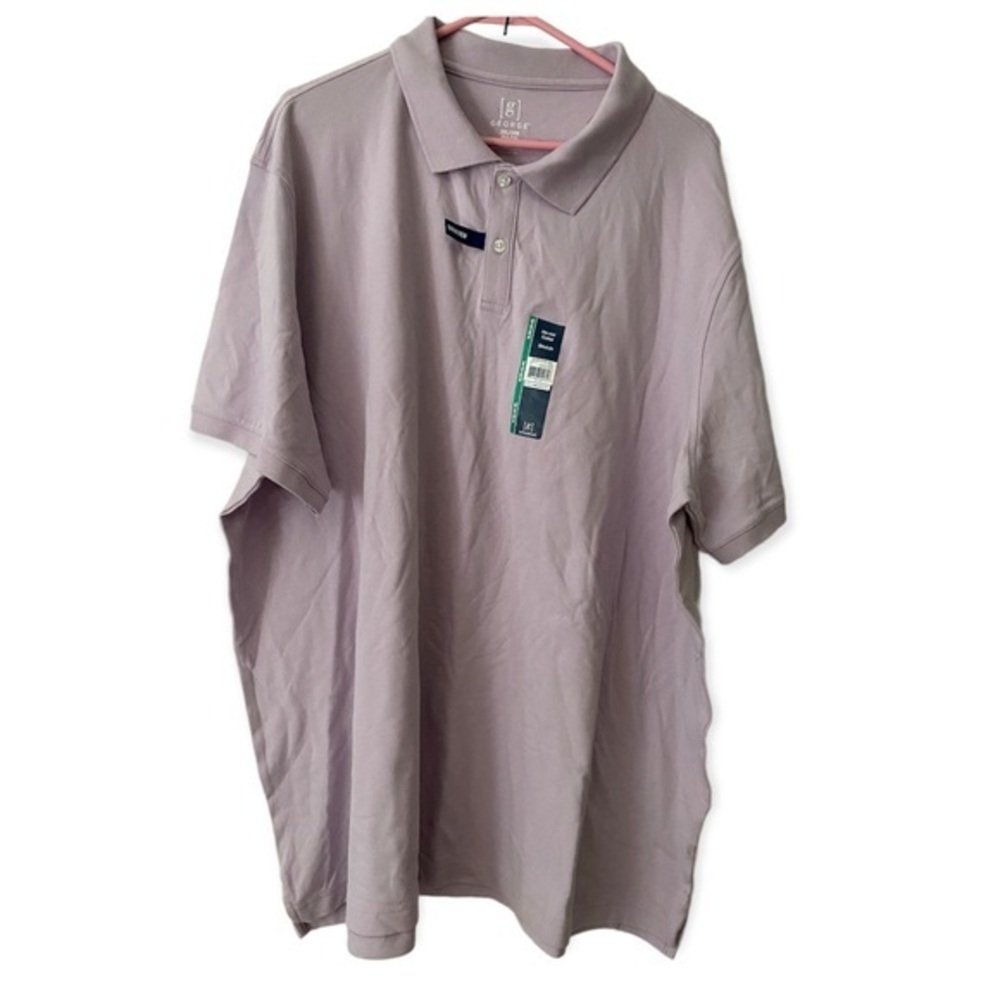 George Shirt Mens 3X Purple Button Pull Over Short Sleeve NEW